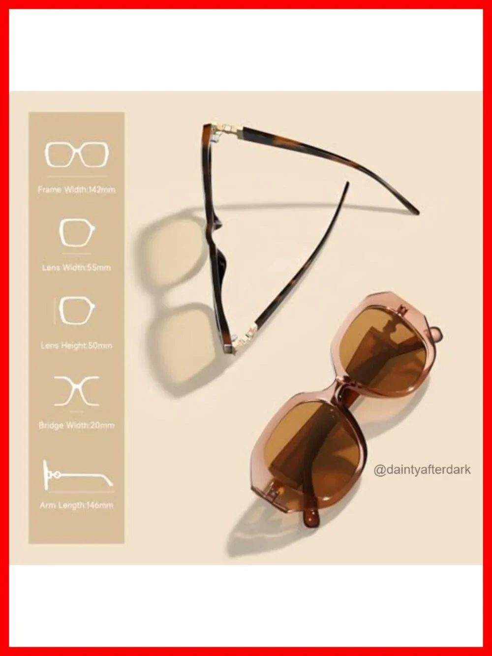 Oversized Polarized Square Frame Sunglasses UV Protection Women Trendy